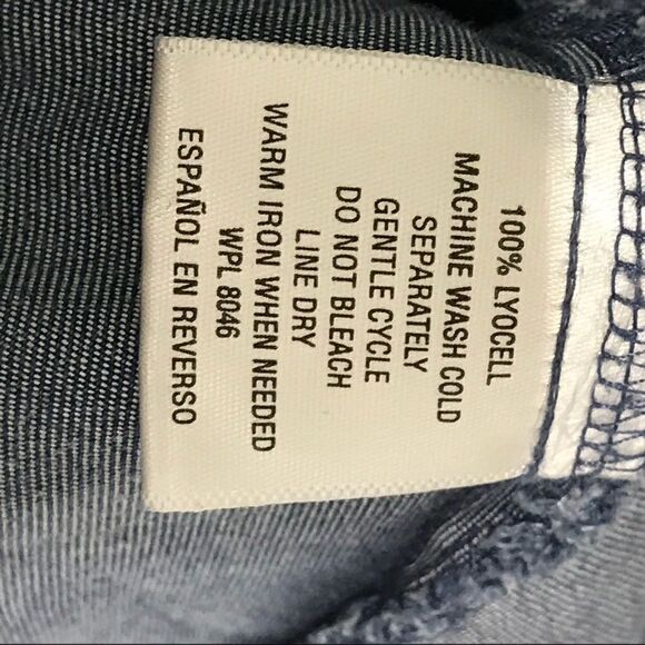 Maison Jules Sz L denim chambray wrap sun dress - Picture 8 of 8